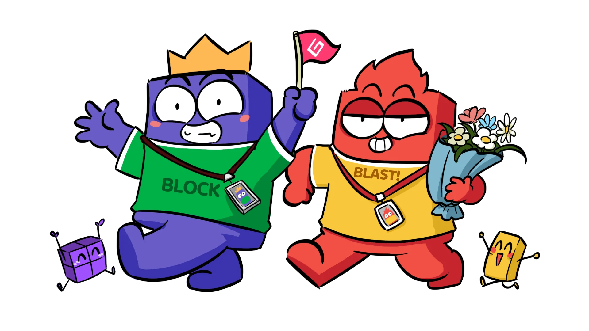 Block Blast! mascot illustration
