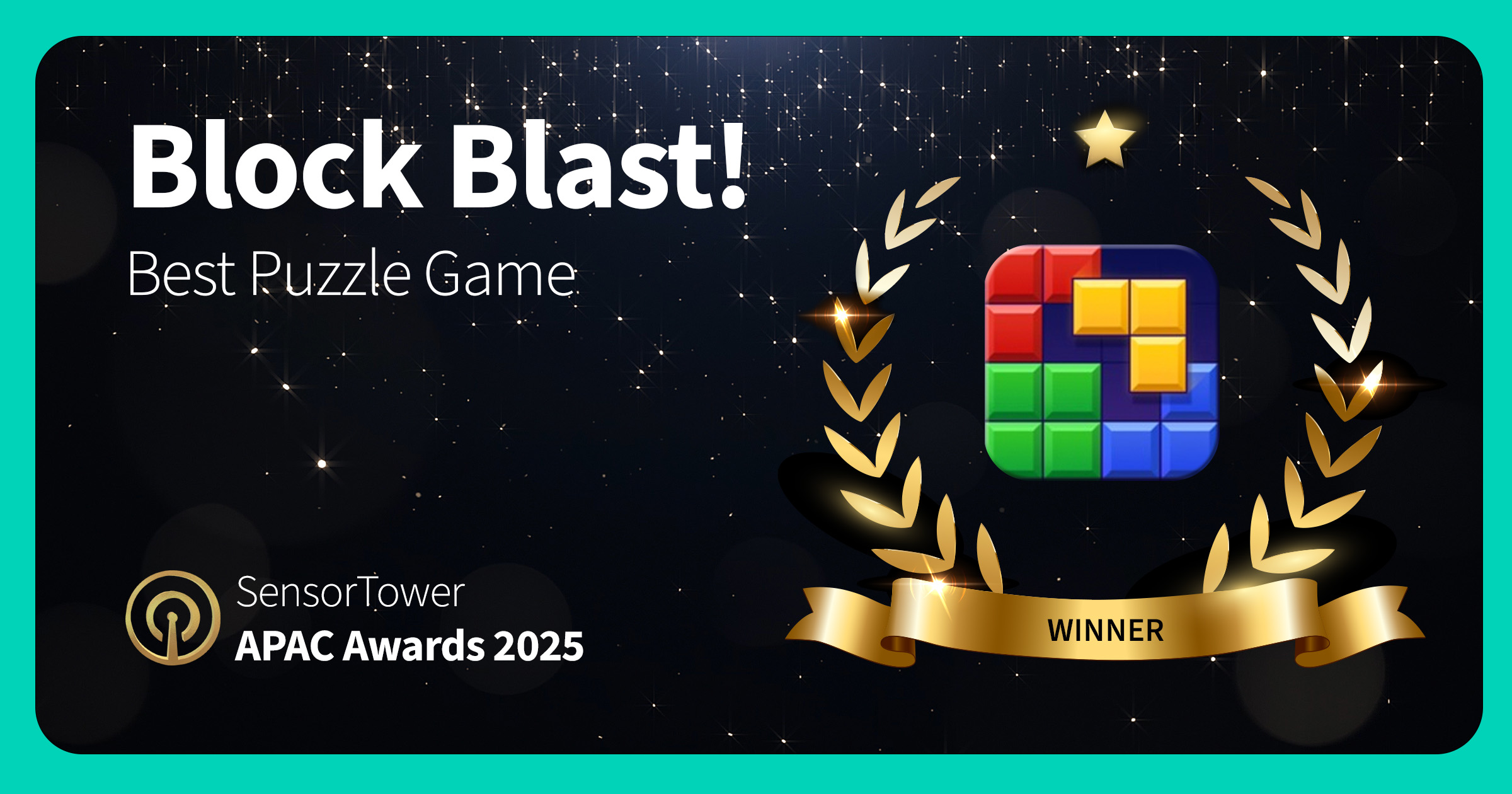 Block Blast! at the Sensor Tower APAC Awards 2025